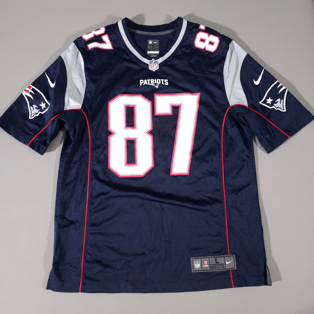 Nike Football Jersey Mens L Blue Rob Gronkowski New England Patriots 87 NFL